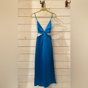 ZARA Satin Dress Cut-Out With Detail